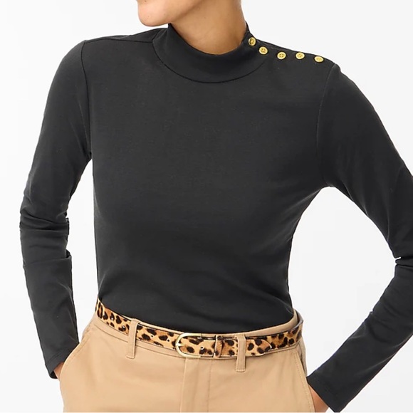 NWT - J. Crew Mockneck ribbed top. Size L. - Picture 4 of 11